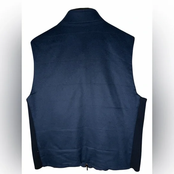 Maurizio Baldassari 100% Cashmere Vest w/ Knit Sides Size 56 (XXL/2xL US) blue - Picture 7 of 16